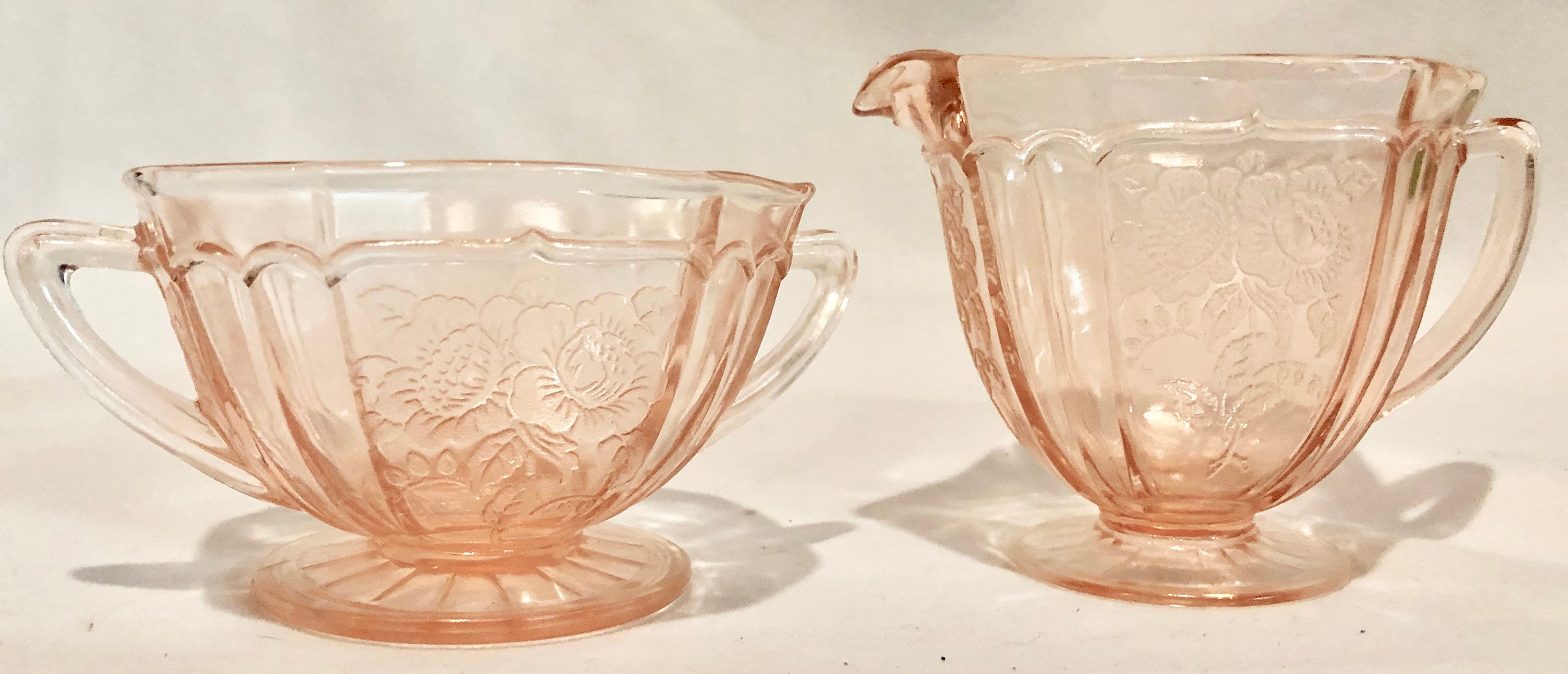 Unveiling the Charm of Pink Depression Glass Sugar and Creamer Sets ...